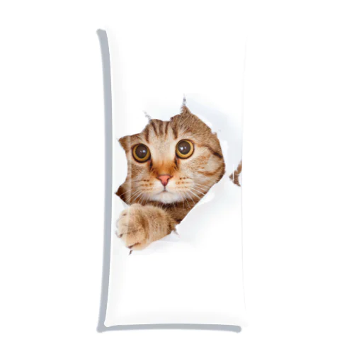 White Free Cute Funny Cat T-shirt Clear Multipurpose Case