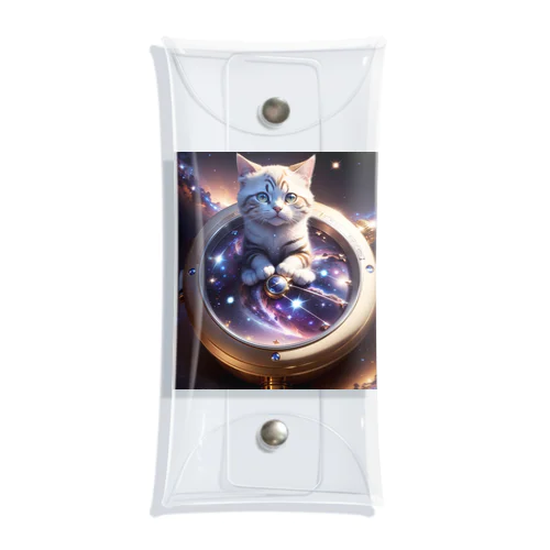 猫と宇宙の時計 クリアマルチケース