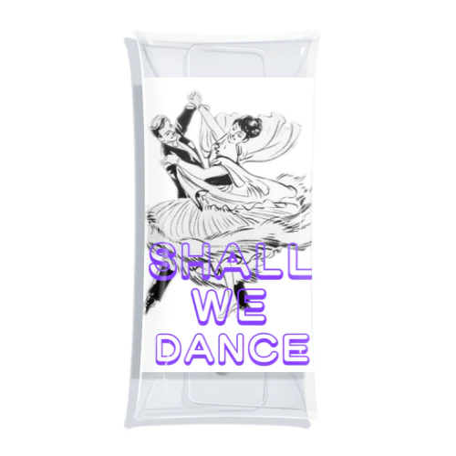 Shal We Dance（ブルー、白抜き） Clear Multipurpose Case