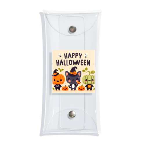 Happy Halloween かわいいハローウィーンキャラクター Clear Multipurpose Case