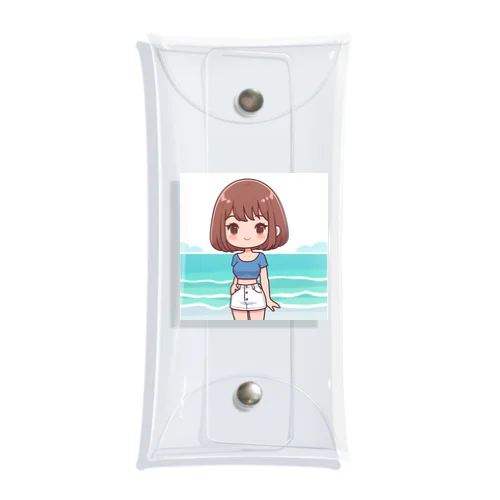 海辺のかわいい女の子③ Clear Multipurpose Case