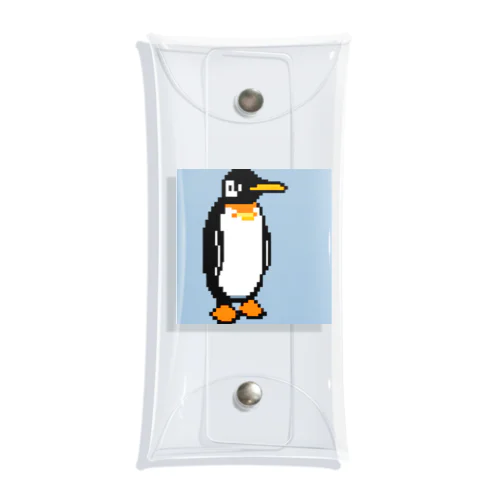 どこかを見ているペンギン　ピクセルアート Clear Multipurpose Case