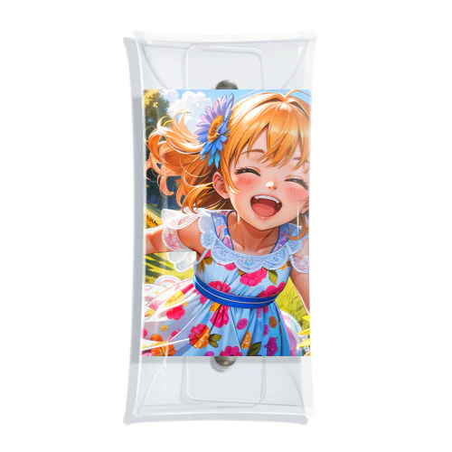 かわいい少女のイラストグッズ Clear Multipurpose Case