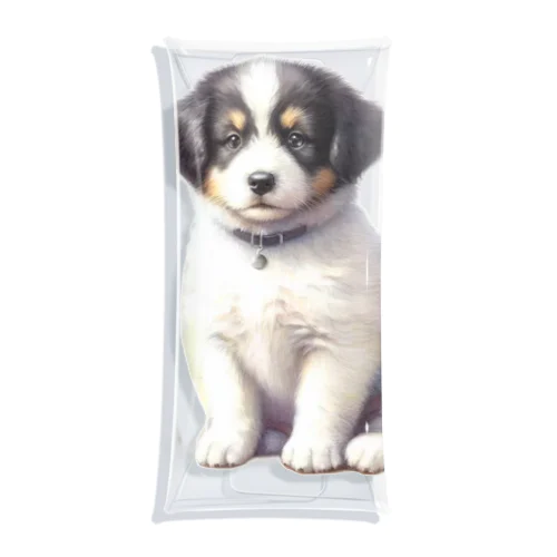 愛らしい子犬 Clear Multipurpose Case