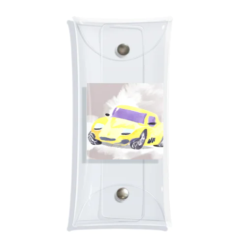 人気！水彩画風スポーツカー Clear Multipurpose Case