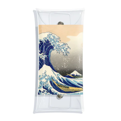 北斎「富嶽三十六景①　神奈川沖浪裏」葛飾北斎の浮世絵 Clear Multipurpose Case