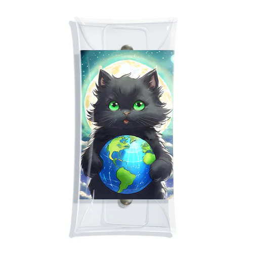 地球を抱きかかえる黒猫05 Clear Multipurpose Case