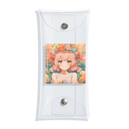  花咲く彼方の美少女のアートコレクションBeauty Amidst Blossoms - Girl's Art Collection クリアマルチケース