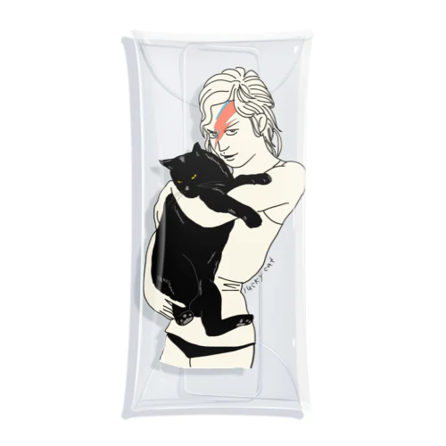 イナズマメイクの女性と黒猫 Clear Multipurpose Case