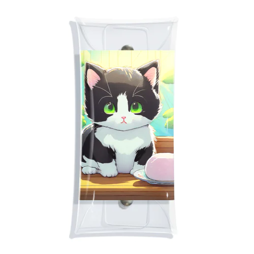 お餅と白黒猫 Clear Multipurpose Case