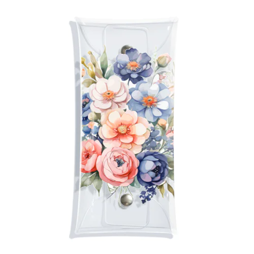 パステルカラーの花束 Clear Multipurpose Case