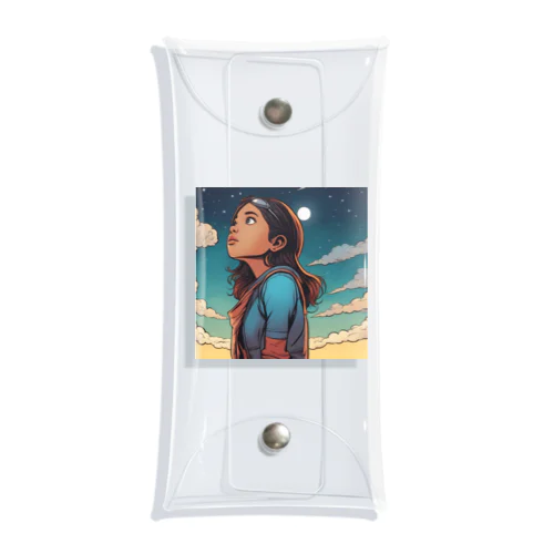 The girl who looks at the sky Clear Multipurpose Case