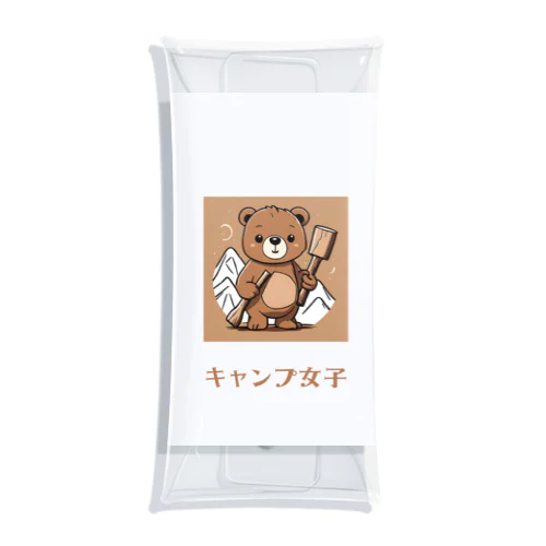 薪割りくまちゃん Clear Multipurpose Case