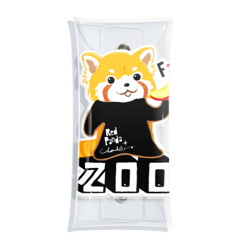 レッサーパンダ 0625 ZOOロゴ りんご大好き柄 Clear Multipurpose Case