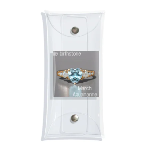 Birthstone/heart-shaped ring/March Clear Multipurpose Case