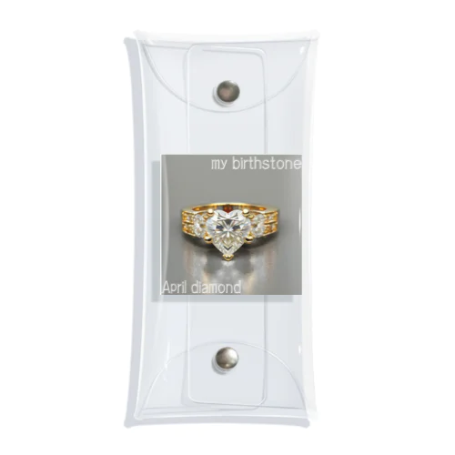 Birthstone/heart-shaped ring/April Clear Multipurpose Case