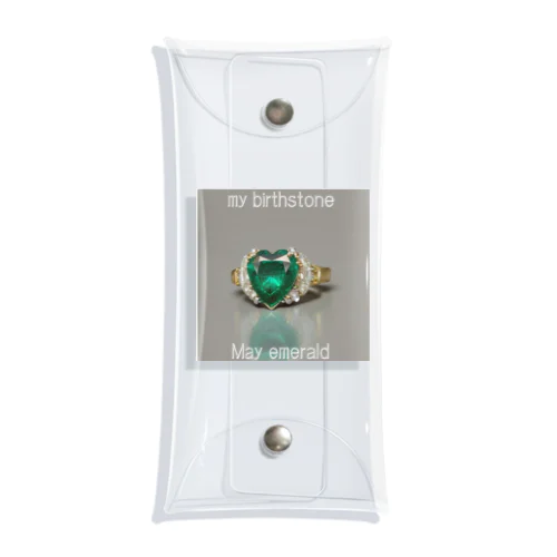 Birthstone/heart-shaped ring/May Clear Multipurpose Case