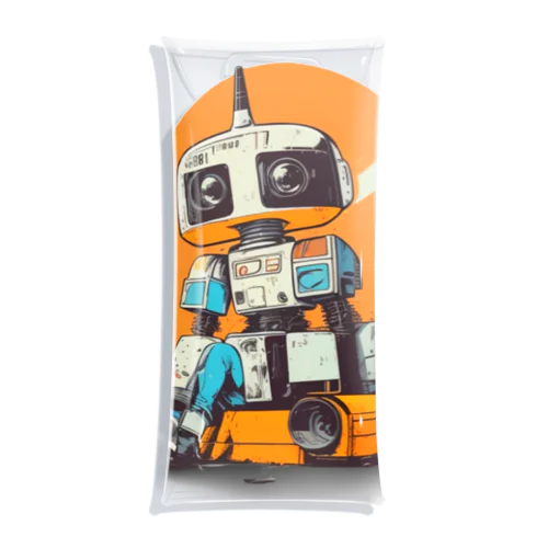 修理中のレトロなガラクタロボットくん Clear Multipurpose Case