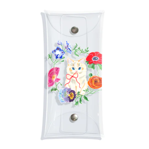 Spring flower & Cat Clear Multipurpose Case