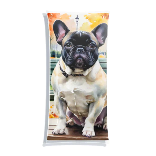 フレンチ・ブルドッグ　French Bulldog　水彩画風 クリアマルチケース