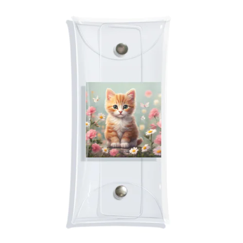 可愛い猫に華を添えて Clear Multipurpose Case