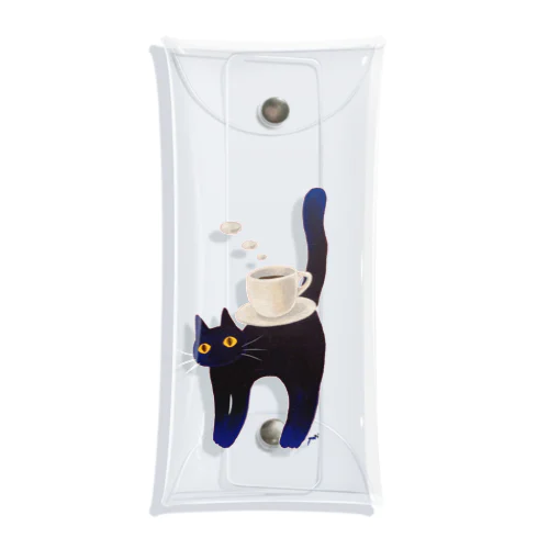 kuroneko  黒猫コーヒー Clear Multipurpose Case