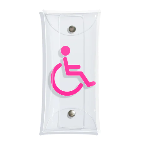 車椅子マーク（ピンク） クリアマルチケース