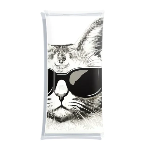 Monochrome Cat Shades クリアマルチケース