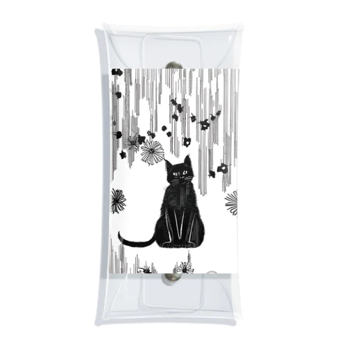 黒猫　大正ロマン　モノクロ　絵画 Clear Multipurpose Case