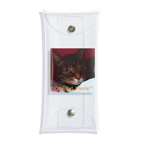 "cute. Cat. Ponta!" Clear Multipurpose Case