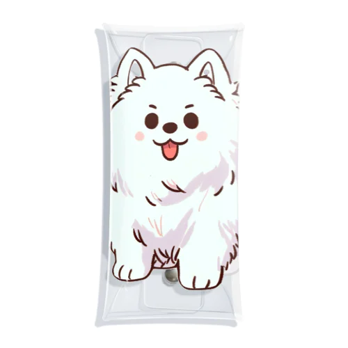 癒しサモエド犬 Clear Multipurpose Case