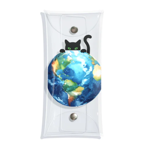 地球と黒猫 Clear Multipurpose Case