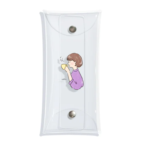 ほっとひと息つく女の子　紫芋 Clear Multipurpose Case