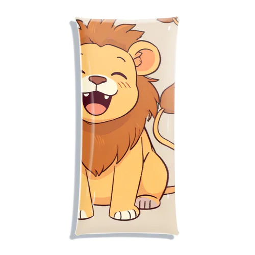 笑顔のかわいいライオン クリアマルチケース