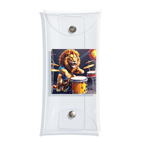 ドラムをたたくライオン Clear Multipurpose Case