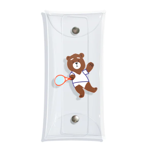 テニスするクマ Clear Multipurpose Case