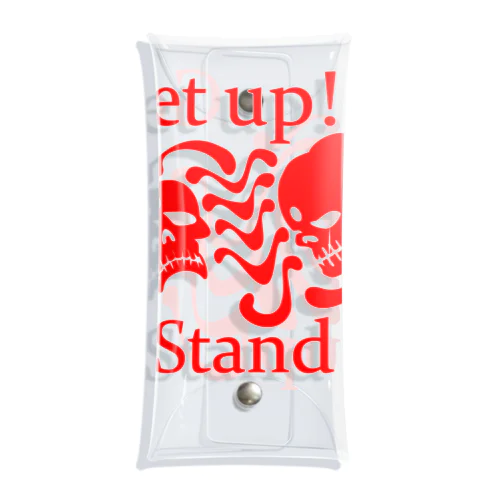 Get Up! Stand Up!(赤) Clear Multipurpose Case