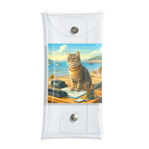 海辺の仕事猫 Clear Multipurpose Case