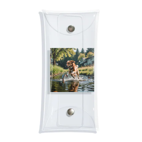 水辺を走る犬 dog runnning on the water Clear Multipurpose Case