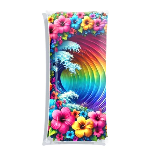 🌺🌈🌊Rainbow Wave Blossom Symphony🌺🌈🌊 Clear Multipurpose Case