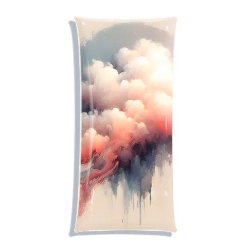 雲の断片を描くミニマルな形 Clear Multipurpose Case