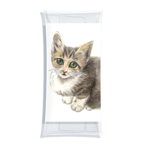 見つめる子猫 Clear Multipurpose Case