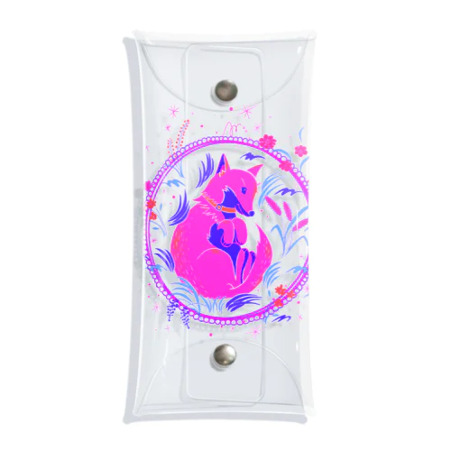 キツネ犬のお昼寝(pink) Clear Multipurpose Case