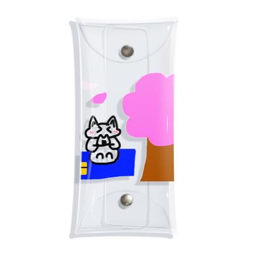 お花見タヌキツネ Clear Multipurpose Case