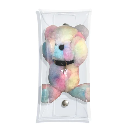 Peek-a-boo Teddy rainbow Clear Multipurpose Case