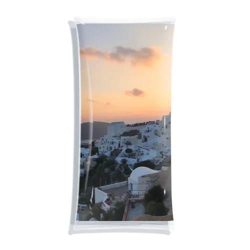 ギリシャの島の夕焼け クリアマルチケース