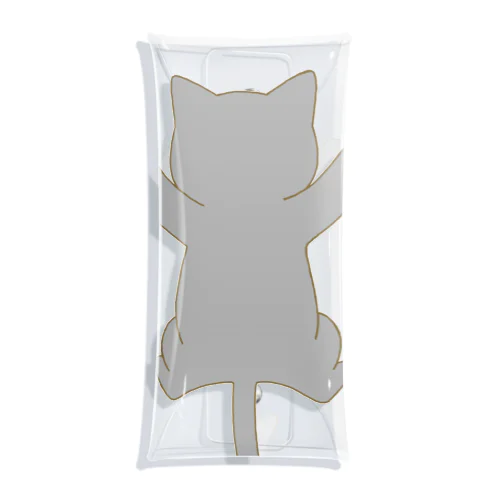 しがみつく灰色猫 Clear Multipurpose Case