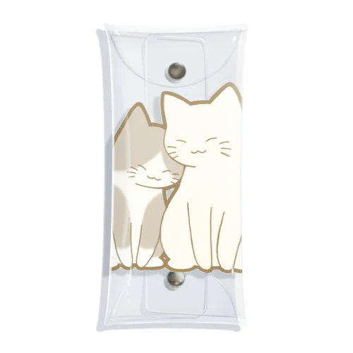 仲良し猫　灰白ハチワレ&白 Clear Multipurpose Case