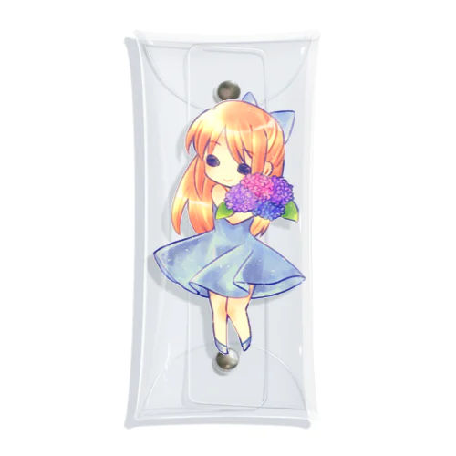 紫陽花と少女 Clear Multipurpose Case