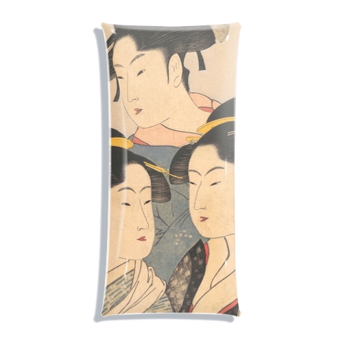 喜多川歌麿「三婦艶」美人画。 Clear Multipurpose Case
